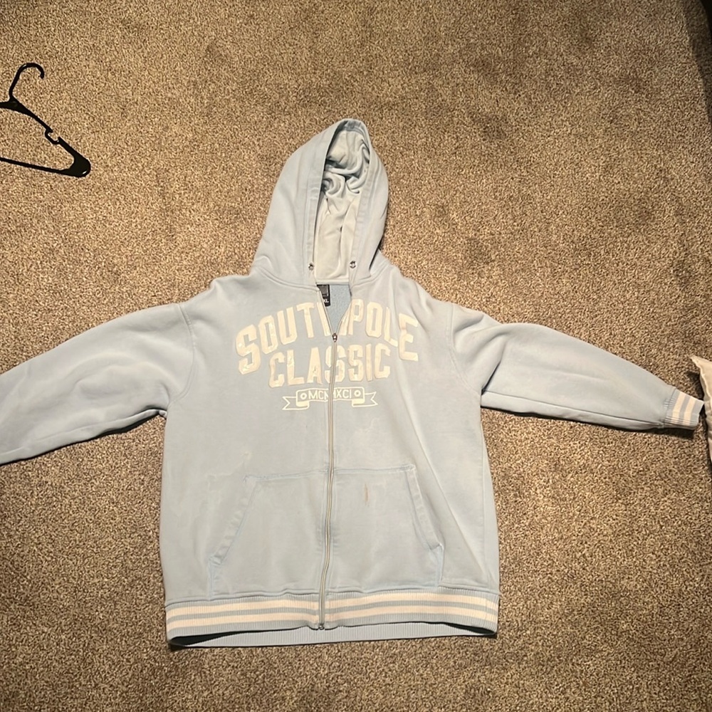 Vintage Y2K Southpole Mens Hoodie Large Zip Up Authentic Collection Pullover